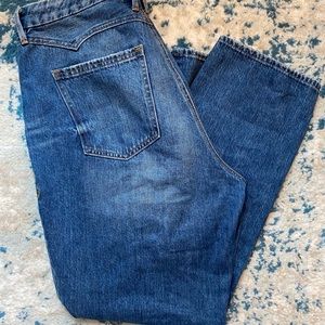 Western Yoke Ankle Straight Leg Jeans